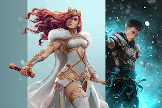 draw digital illustration in semi realistic style