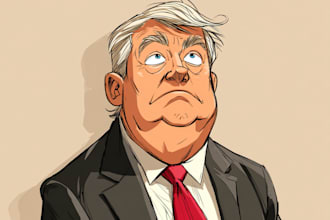 make a political cartoon or caricature design