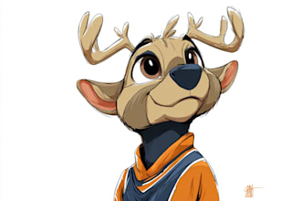draw an eyecatchy mascot, animal cartoon character