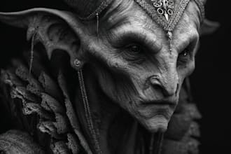 create a fantasy horror character art and horror art
