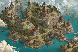 fantasy map illustration vector event map design tourist map