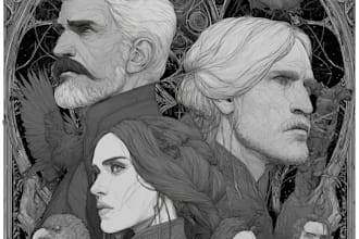 draw a detailed gothic line art and dark illustration
