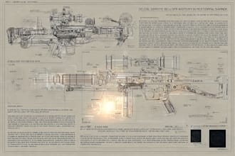 design weapons or any military type blueprints or wall posters