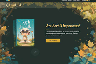 design  ebook landing page, children book website, portfolio
