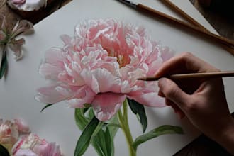 draw botanical illustrations of flowers