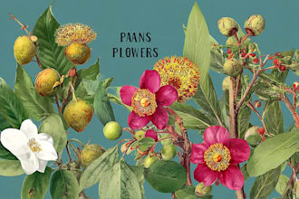 create a beautiful vintage botanical illustration poster