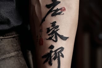 design a chinese or japanese calligraphy tattoo for you
