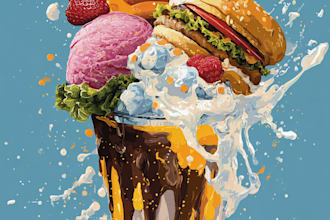 craete food pop art of your food