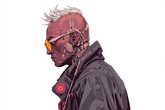 draw scifi or cyberpunk character portrait art