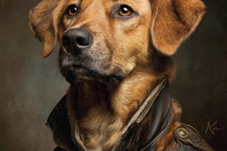 do realistic digital pet portrait dog, cat, horse