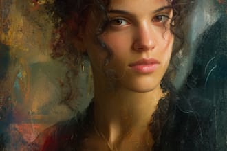 realistic digital portrait art in oil painting style