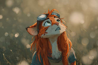 make a digital watercolor character art or furry for you