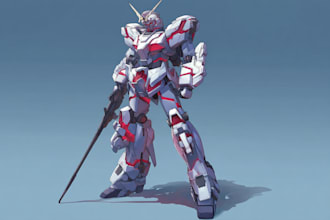illustration and concept mecha, gundam