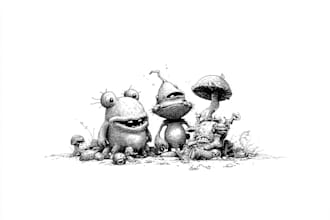 draw black and white illustrations