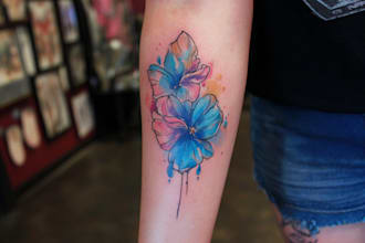 custom a watercolor tattoo design