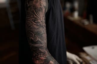 create a tattoo design of tattoo sleeve