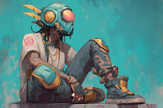 make a unique cyberpunk portrait for game