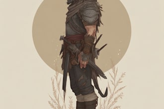 draw a fantasy character design and dnd character art