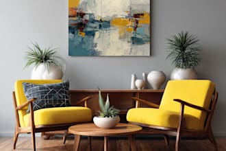design abstract watercolor canvas wall art