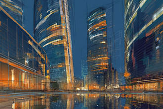 draw architecture and city landscape for commercial using