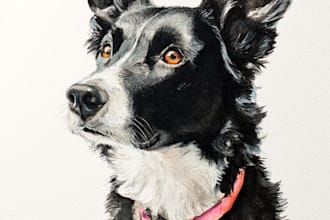 draw watercolor pet portrait