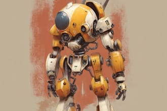 draw gundam, transformers, mecha robot in anime manga style