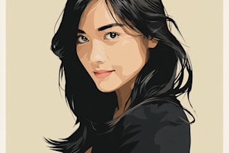 create a face into color vector art portrait