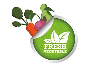 design a fresh and organic vegetable logo for your farm or food brand
