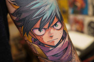 make comic cartoon anime tattoo design