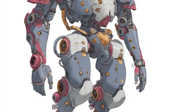 do anime style mecha robot illustrations