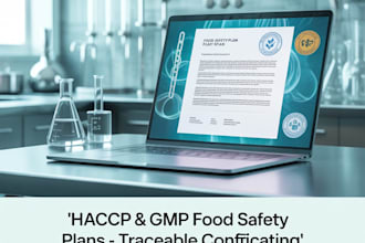 create haccp and gmp food safety plans with traceable certification
