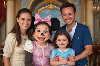 draw disney family portrait illustration