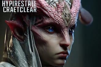 create fantasy, sci fi, character with hyperrealistic style