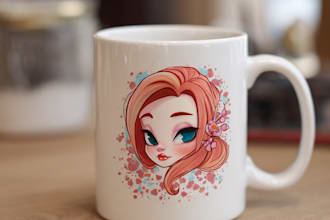 create trendy coffee mug design for your pod business