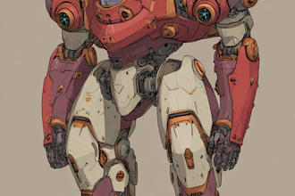 do  macha robot ,armor, gundam in anime style