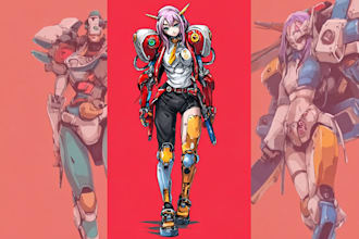 making anime, mecha, pop art ,fan art and original character