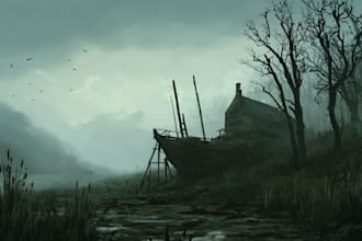 do mystical horror dark environment concept art or landscape