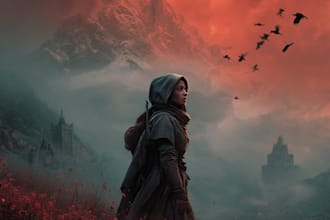 make fantasy book cover, thriller book cover design