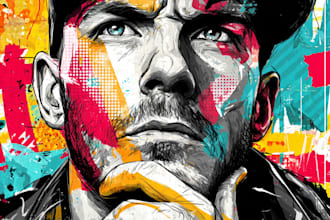 create a unique street pop art illustration unique style