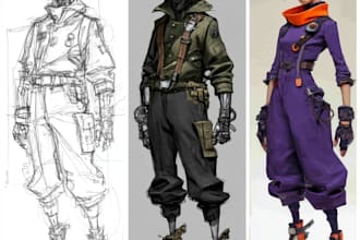 create scifi, fantasy, superhero character design