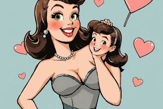 create pin up and cartoon illustrations