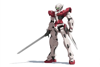 draw mecha robot ,armor ,gundam in anime or realism style
