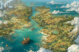 make a fantasy map illustration