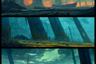 design environment concept art, oc sci fi illustration