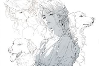 sketch, line art and cartoon illustration