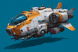 draw high quality spaceship concept