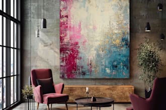 design abstract and surreal watercolor acrylic art