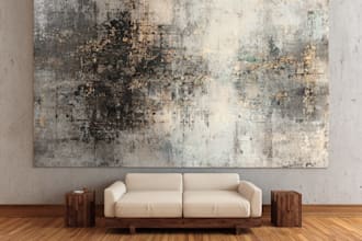 create abstract and surreal  acrylic art
