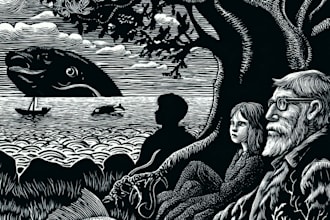 create awesome linocut illustration or linocut imitation