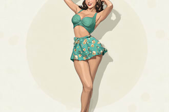 draw a pin up girl and pin up girl